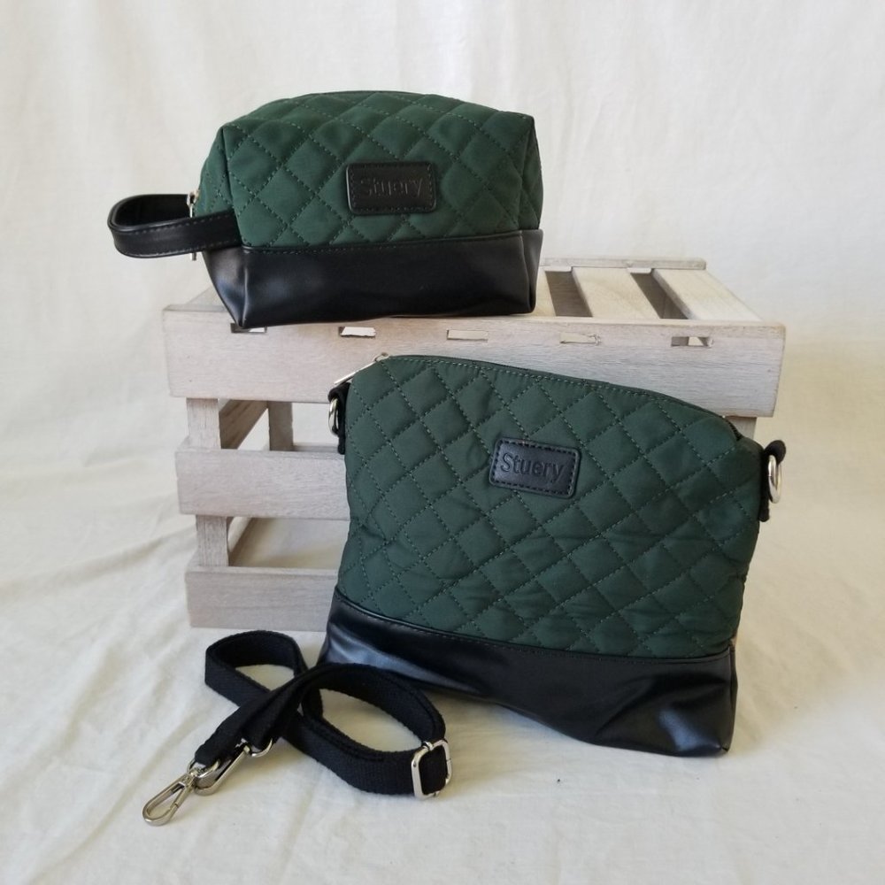NEW! Two Cosmetics Makeup Accessory Travel Pouches w/Quilted Pattern - Picture 1 of 13